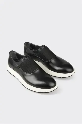Black Leather Men's Casual Shoes - ELLE (1)