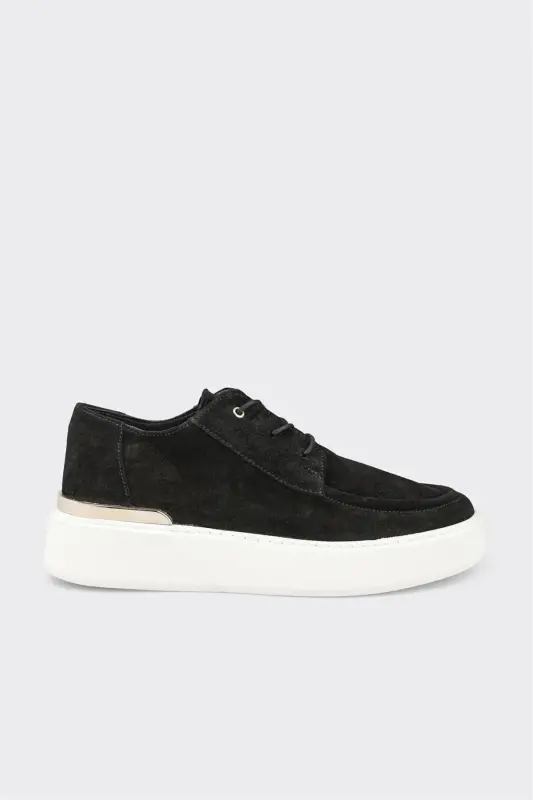 Black Leather Men's Casual Shoes - ELLE SHOES