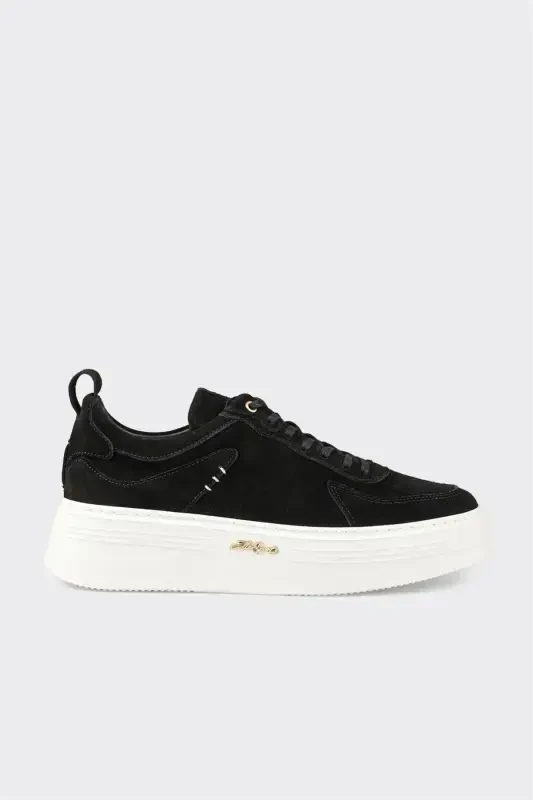 Black Leather Men's Sneakers - ELLE
