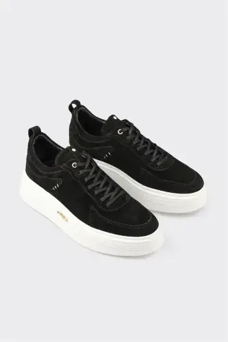 Black Leather Men's Sneakers - ELLE (1)