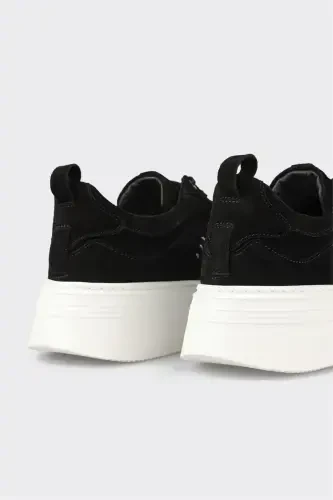 Black Leather Men's Sneakers - 5
