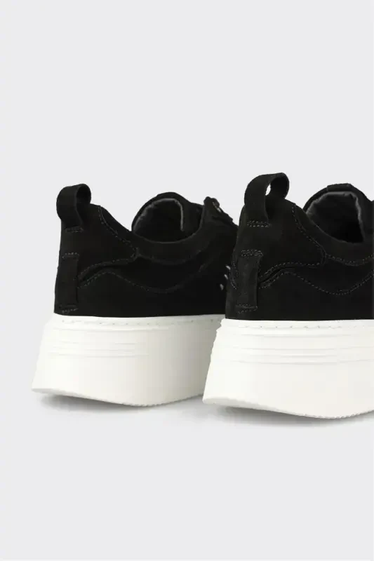 Black Leather Men's Sneakers - 5