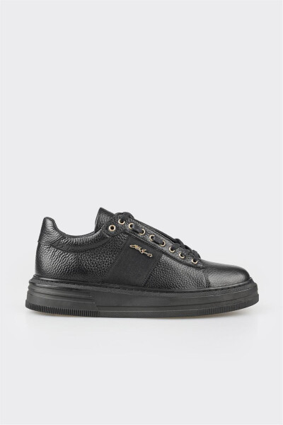 Black Leather Men's Sneakers 