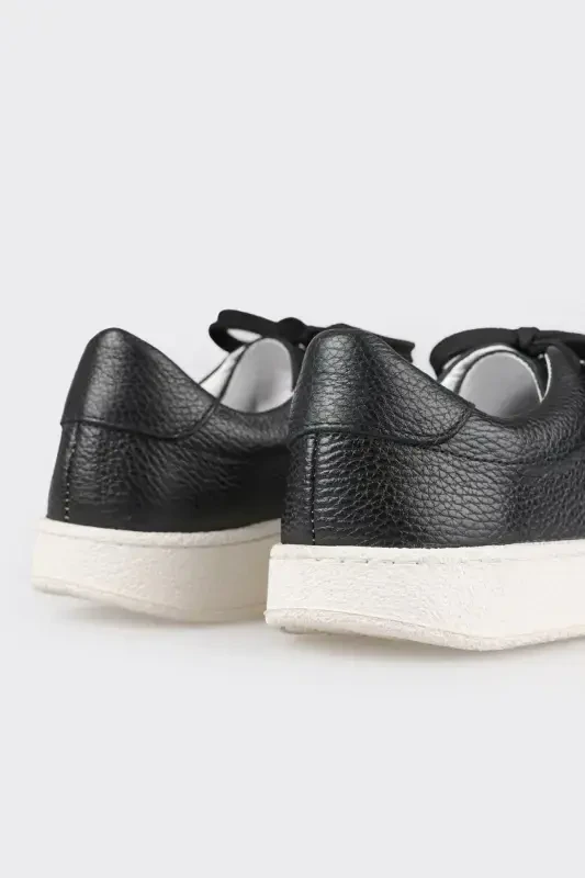 Black Leather Men's Sneakers - 5