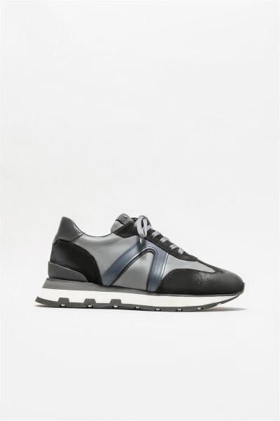 Black Leather Men's Sneakers - ELLE