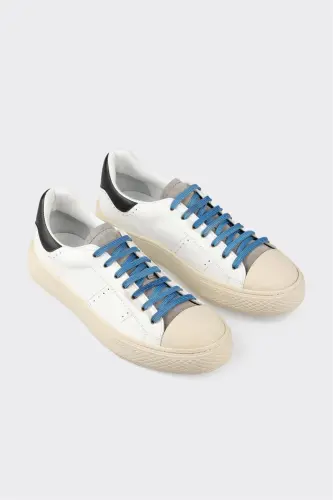 Black Leather Men's Sneakers-Black - ELLE SHOES (1)