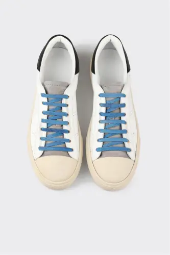 Black Leather Men's Sneakers-Black - 4