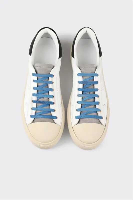 Black Leather Men's Sneakers-Black - 4