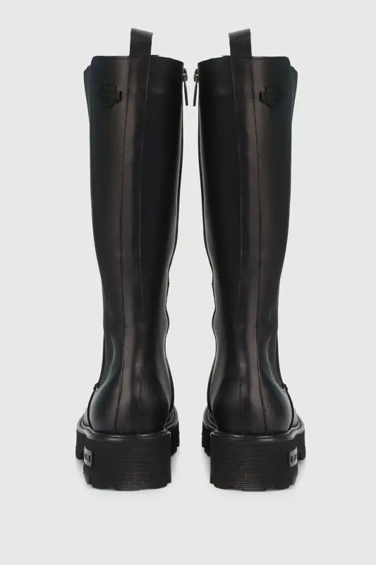 Black Leather Women Boot Bootie MEDICAL SOLE GENUINE LEATHER MOST PREFERRED MODEL-black spıez - 2