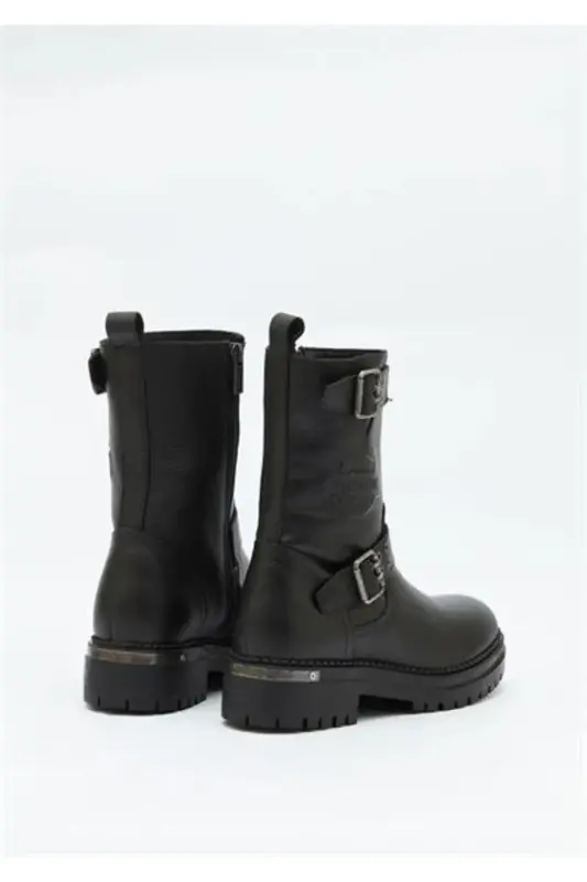 Black Leather Women Boot Bootie MEDICAL SOLE GENUINE LEATHER MOST PREFERRED MODEL-black uptown - 1