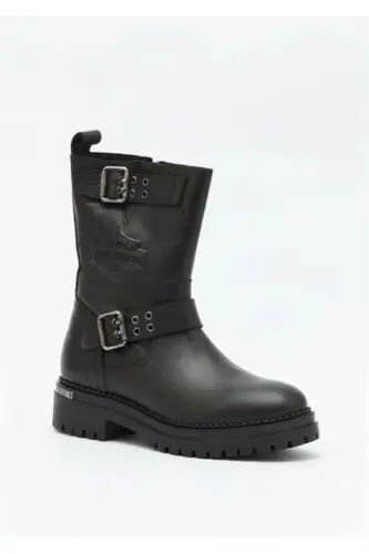 Black Leather Women Boot Bootie MEDICAL SOLE GENUINE LEATHER MOST PREFERRED MODEL-black uptown - 5