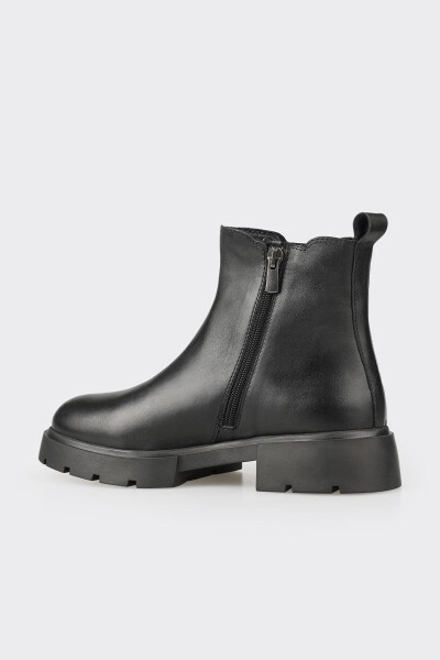 Black Leather Women's Ankle Boot - 3