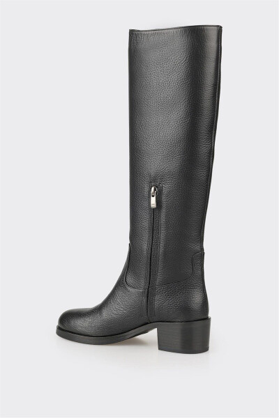 Black leather women's boots - 3