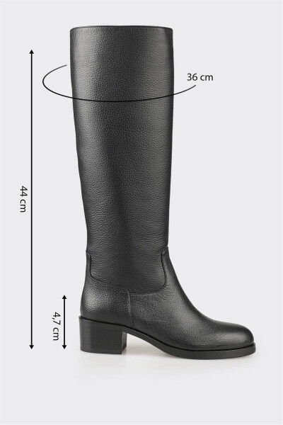 Black leather women's boots - 5