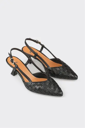 Black Leather Women's Casual Shoes - ELLE SHOES (1)