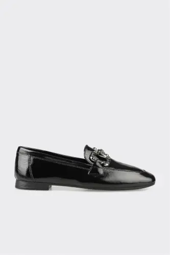 Black Leather Women's Casual Shoes - ELLE SHOES (1)