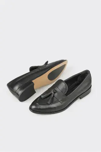 Black Leather Women's Casual Shoes - ELLE (1)