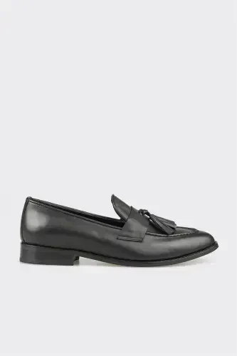 Black Leather Women's Casual Shoes - 4
