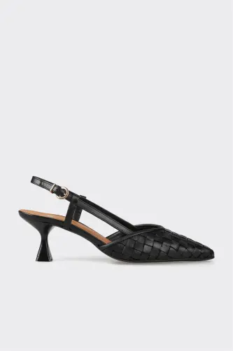 Black Leather Women's Casual Shoes 