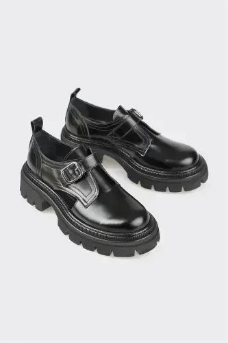 Black Leather Women's Casual Shoes - ELLE (1)