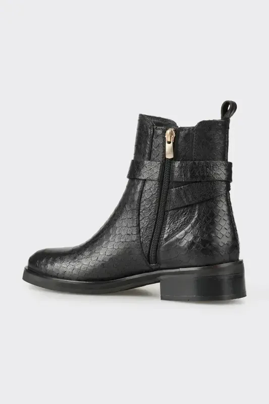 Black Leather Women's Classic Boot - 3