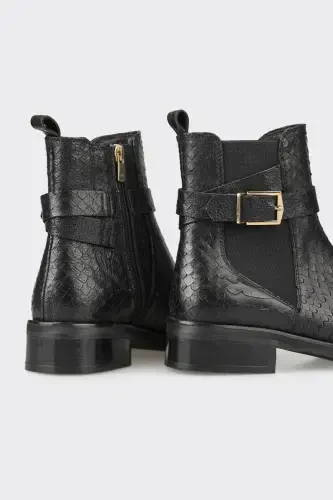 Black Leather Women's Classic Boot - 4