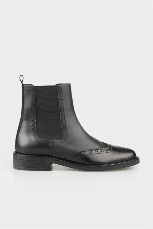 Black Leather Women's Classic Boot - 1