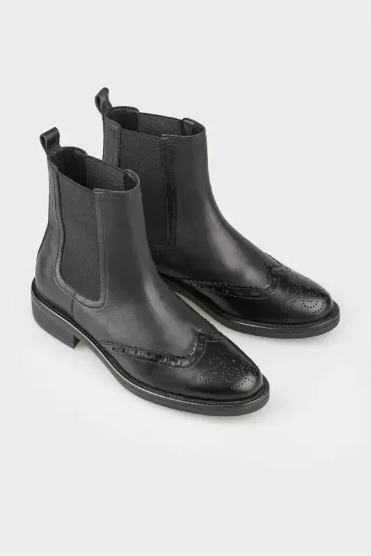 Black Leather Women's Classic Boot - 2