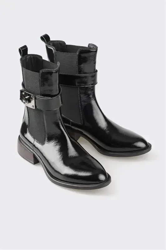 Black Leather Women's Classic Boot - 2