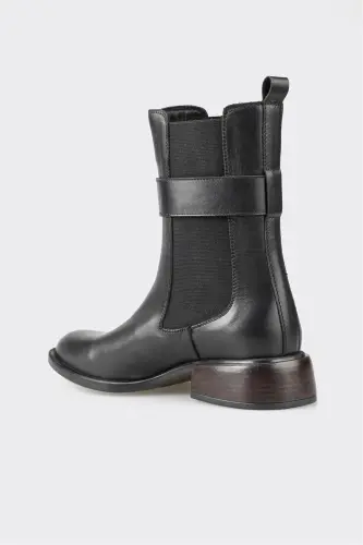 Black Leather Women's Classic Boot - 3