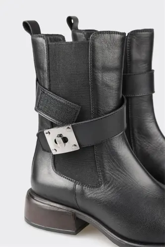 Black Leather Women's Classic Boot - 4