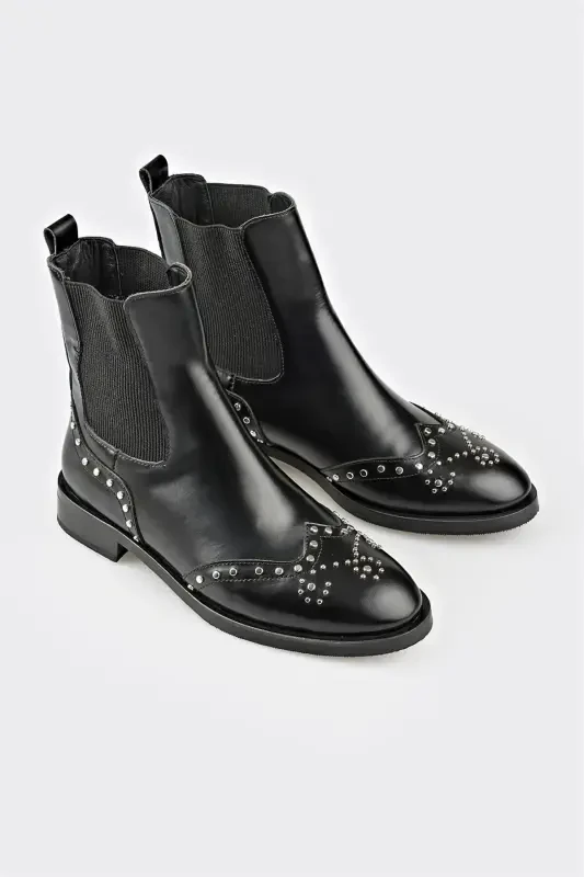 Black Leather Women's Classic Boot - 2