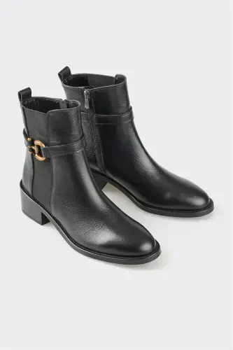 Black Leather Women's Classic Boot - ELLE (1)