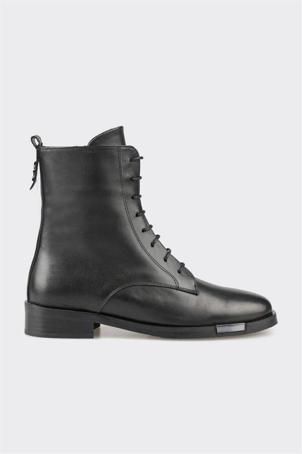 Black Leather Women's Daily Boot - 1