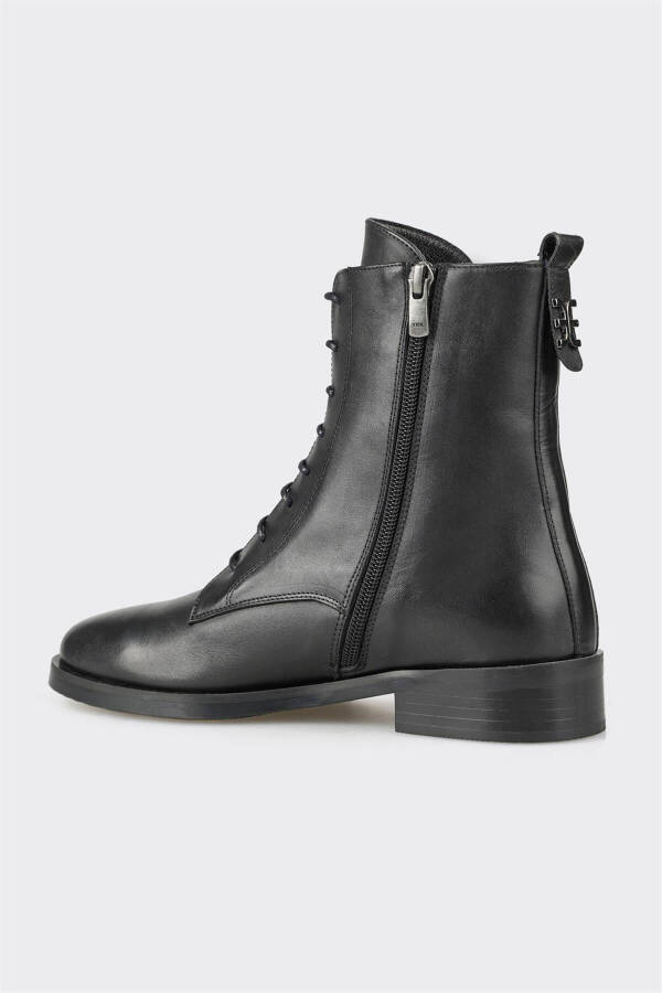 Black Leather Women's Daily Boot - 3