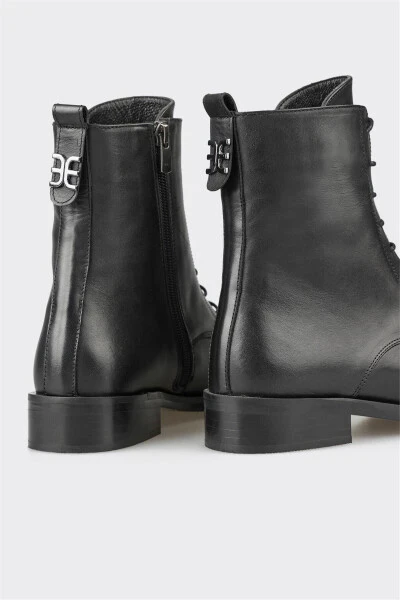Black Leather Women's Daily Boot - 4