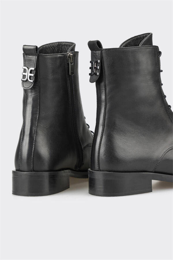 Black Leather Women's Daily Boot - 4
