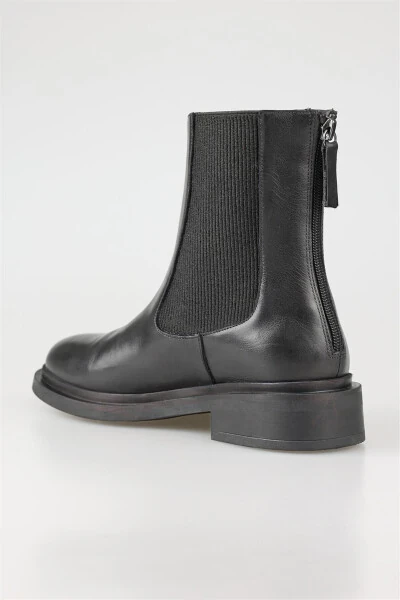 Black Leather Women's Daily Boot - 3