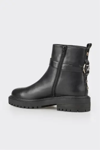 Black Leather Women's Everyday Boot - 3