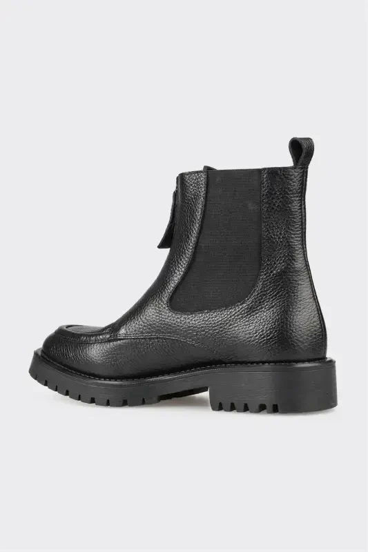 Black Leather Women's Everyday Boot - 3