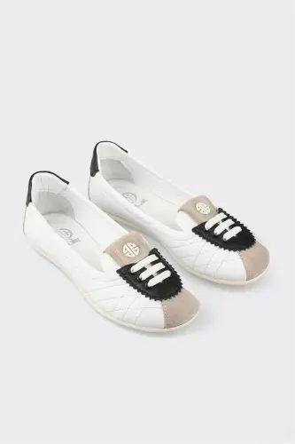 Black Leather Women's Sneakers-Black - ELLE SHOES (1)