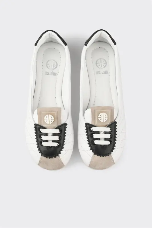Black Leather Women's Sneakers-Black - 4