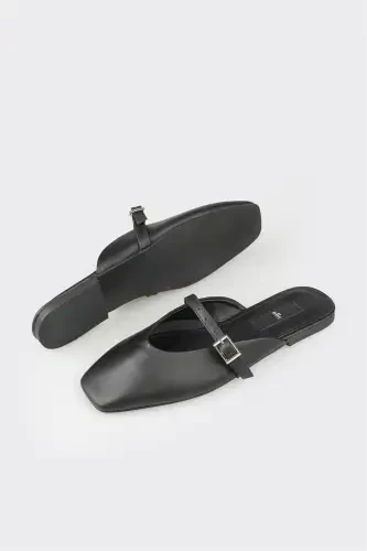 Black Leather Women's Sport Sandals - 3