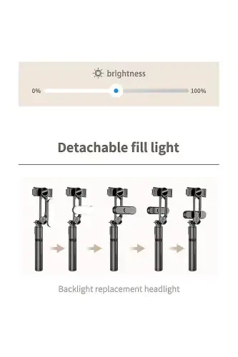 Black Led Light Selfie Stick Wireless Tripod Selfie Monopod Selfie Stick-L15 - 3