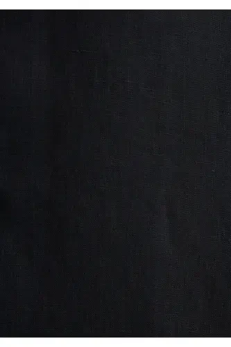 Black Linen Shirt Regular Fit - 7