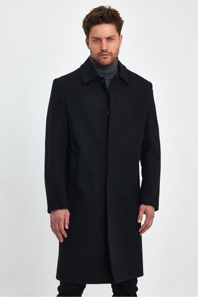 Black long cashmere coat - 16