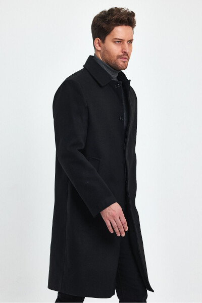 Black long cashmere coat - 18