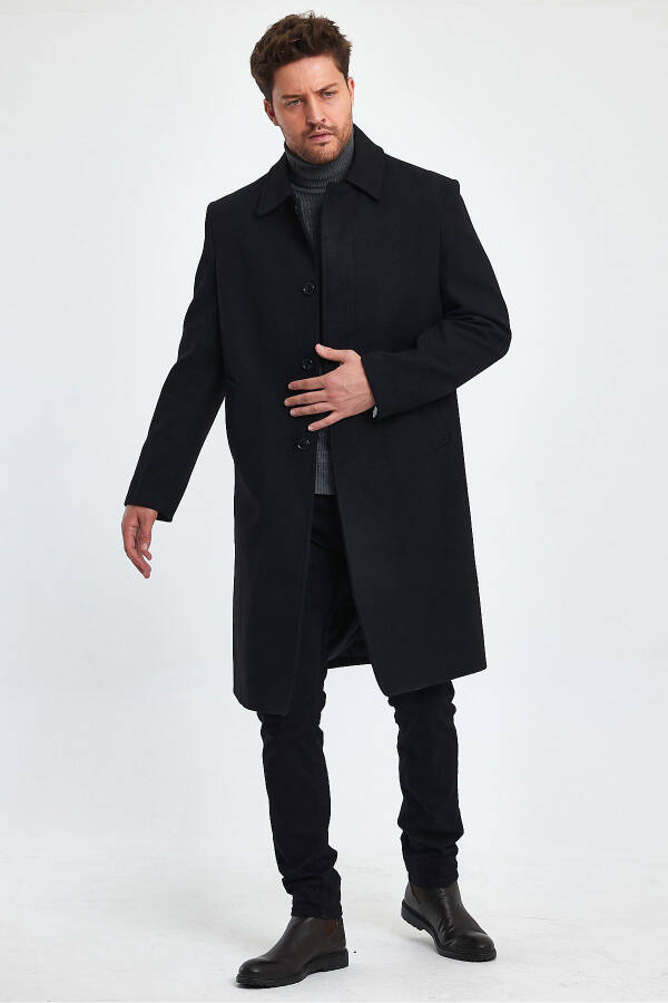 Black long cashmere coat - 9