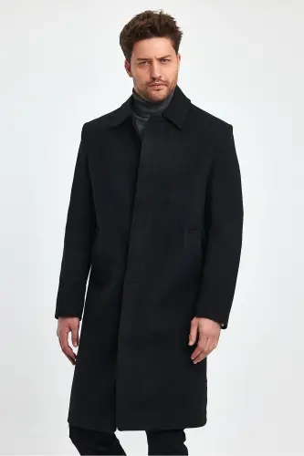 Black long cashmere coat - 3