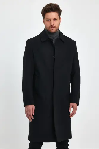 Black long cashmere coat - 7